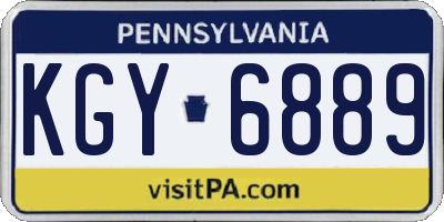 PA license plate KGY6889