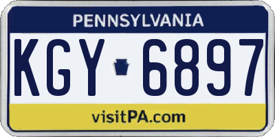 PA license plate KGY6897