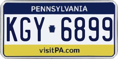 PA license plate KGY6899