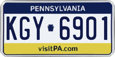 PA license plate KGY6901