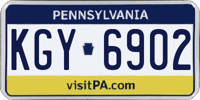 PA license plate KGY6902