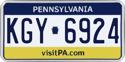 PA license plate KGY6924