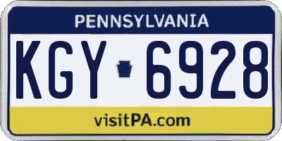 PA license plate KGY6928
