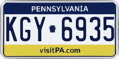 PA license plate KGY6935