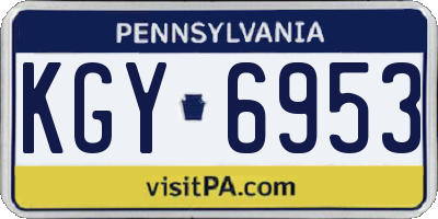 PA license plate KGY6953