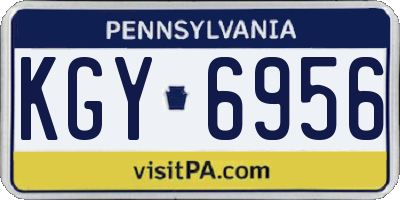 PA license plate KGY6956