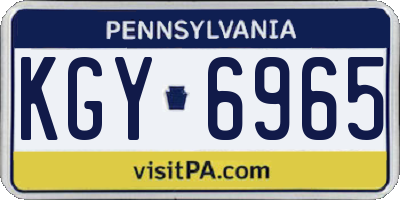 PA license plate KGY6965