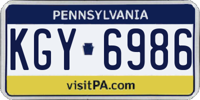 PA license plate KGY6986
