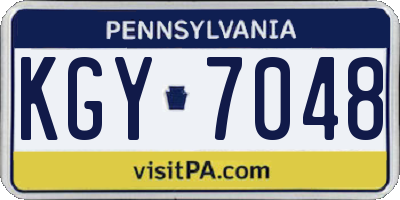 PA license plate KGY7048