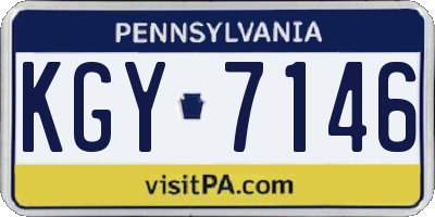 PA license plate KGY7146