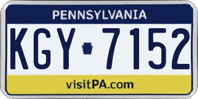 PA license plate KGY7152