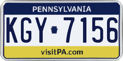 PA license plate KGY7156