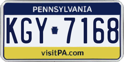 PA license plate KGY7168