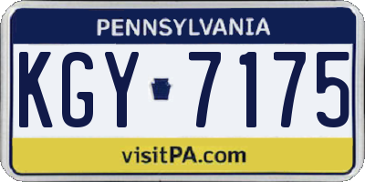 PA license plate KGY7175