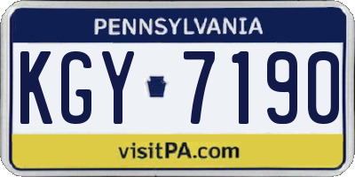 PA license plate KGY7190
