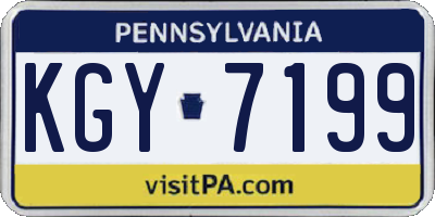 PA license plate KGY7199