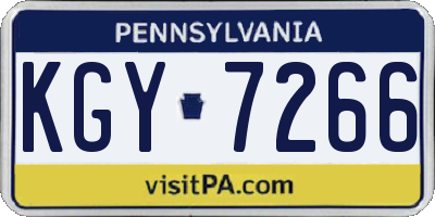 PA license plate KGY7266