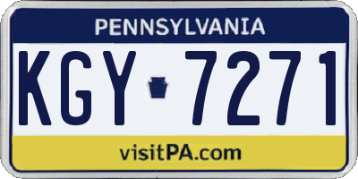 PA license plate KGY7271