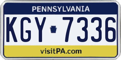PA license plate KGY7336