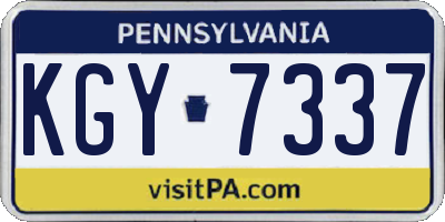 PA license plate KGY7337