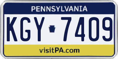 PA license plate KGY7409