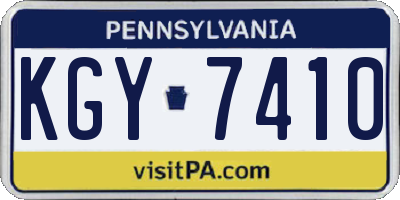 PA license plate KGY7410
