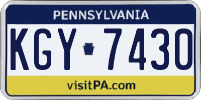 PA license plate KGY7430