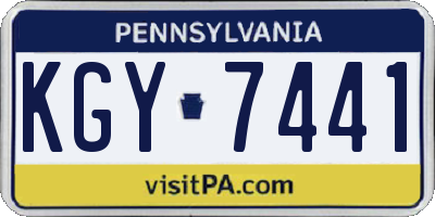 PA license plate KGY7441