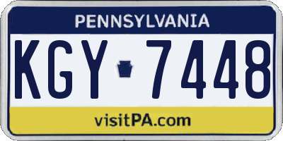 PA license plate KGY7448