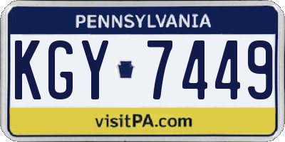 PA license plate KGY7449