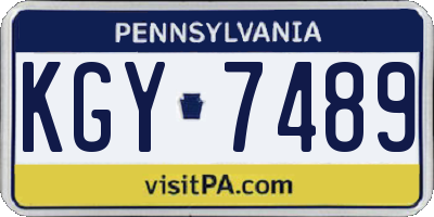 PA license plate KGY7489