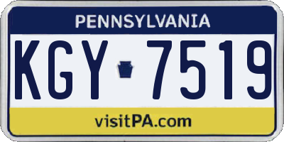 PA license plate KGY7519