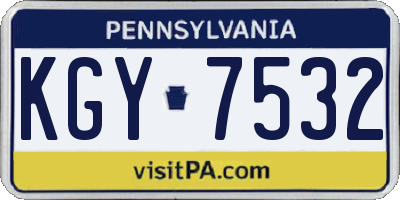 PA license plate KGY7532