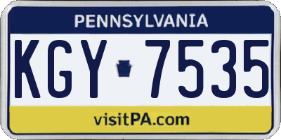 PA license plate KGY7535