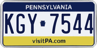 PA license plate KGY7544