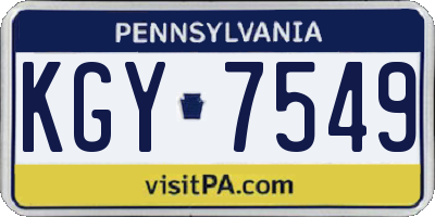 PA license plate KGY7549