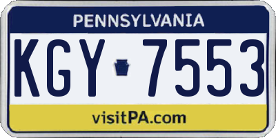 PA license plate KGY7553