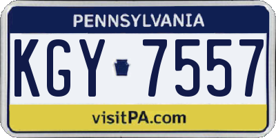 PA license plate KGY7557