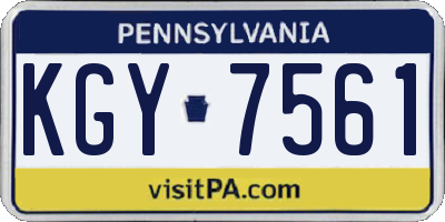 PA license plate KGY7561