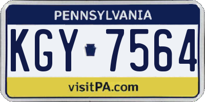 PA license plate KGY7564
