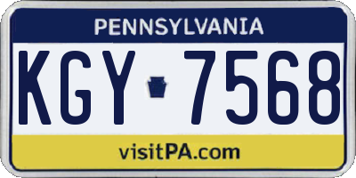 PA license plate KGY7568