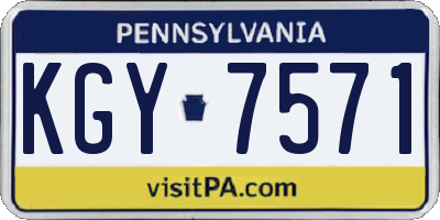 PA license plate KGY7571