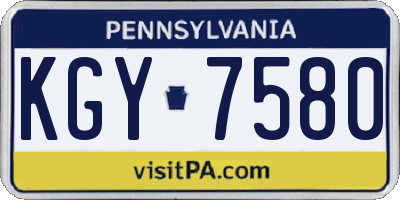 PA license plate KGY7580
