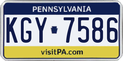 PA license plate KGY7586