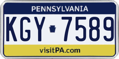 PA license plate KGY7589