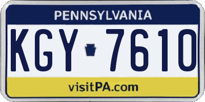PA license plate KGY7610