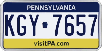 PA license plate KGY7657