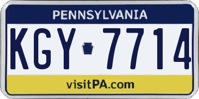 PA license plate KGY7714