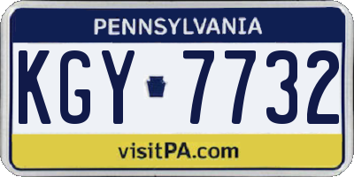 PA license plate KGY7732