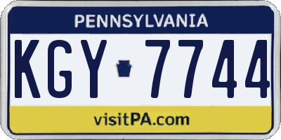 PA license plate KGY7744